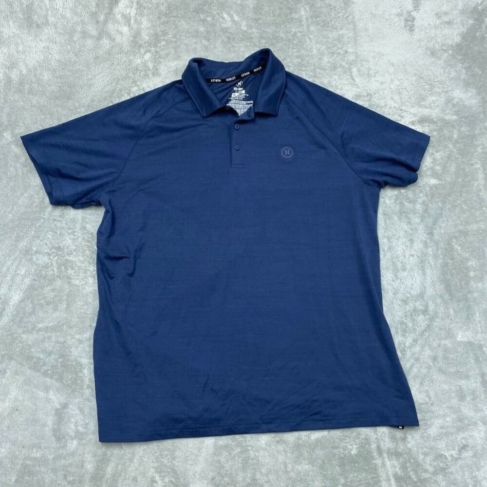 Hurley Men’s Polo Shirt Navy XL Polyester Blend Lightweight a0682